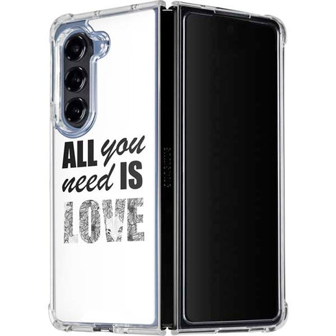 All You Need Is Love BW Galaxy Z Fold5 5G Clear Case