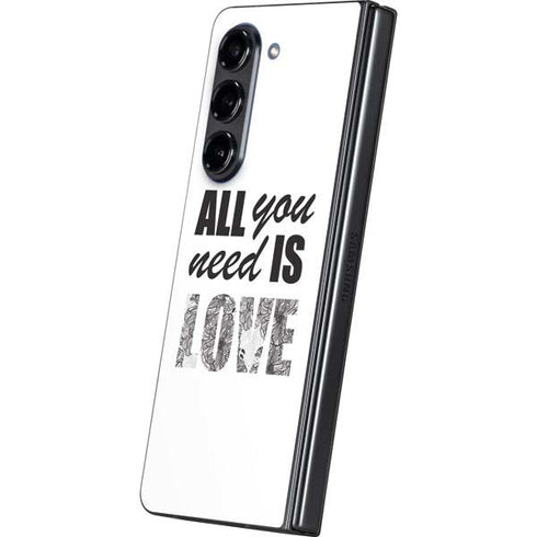 All You Need Is Love BW Galaxy Z Fold5 5G Skin