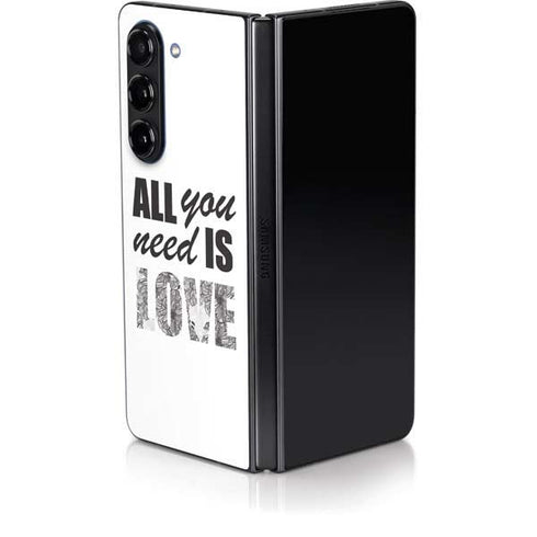 All You Need Is Love BW Galaxy Z Fold5 5G Skin