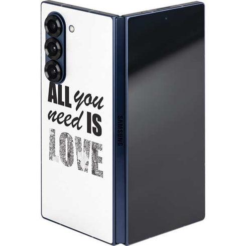 All You Need Is Love BW Galaxy Z Fold6 Skin