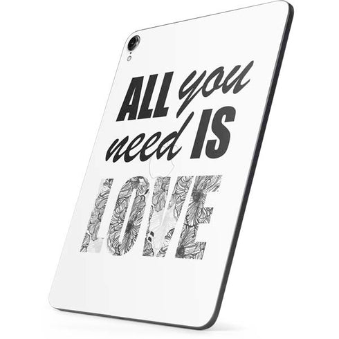 All You Need Is Love BW Apple iPad Pro Skin