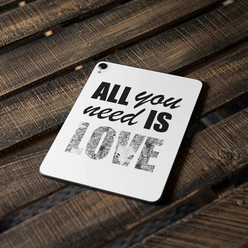 All You Need Is Love BW Apple iPad Pro Skin