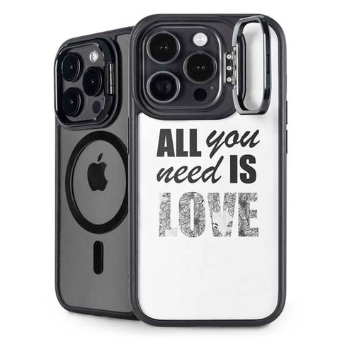 All You Need Is Love BW iPhone 14 Pro Kickstand Case