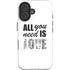 All You Need Is Love BW iPhone 16 Plus Impact Case