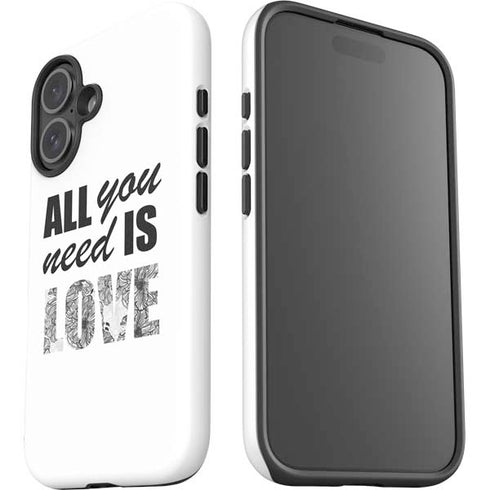 All You Need Is Love BW iPhone 16 Plus Impact Case