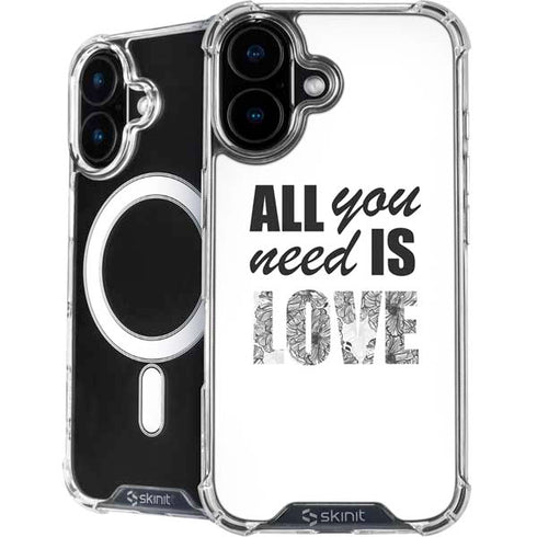 All You Need Is Love BW iPhone 16 Plus MagSafe Case
