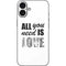 All You Need Is Love BW iPhone 16 Plus Skin