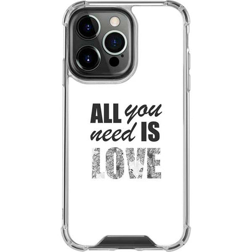All You Need Is Love BW iPhone 16 Pro Clear Case