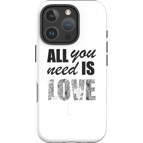 All You Need Is Love BW iPhone 16 Pro Magsafe Impact Case