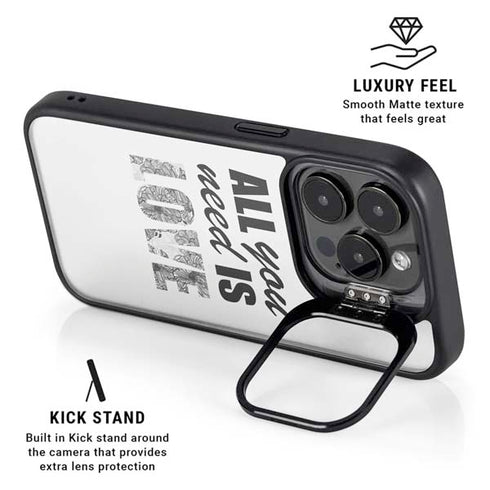 All You Need Is Love BW iPhone 16 Pro Max Kickstand Case