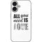 All You Need Is Love BW iPhone 16 Skin