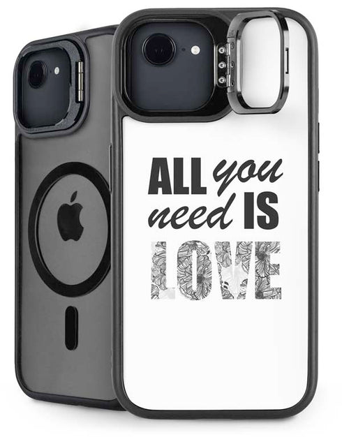 All You Need Is Love BW iPhone 16e Kickstand Case