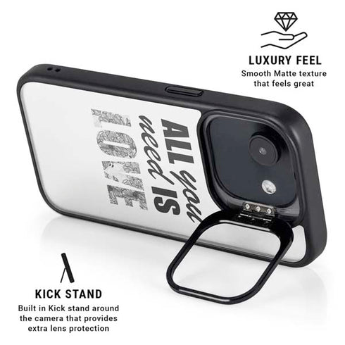 All You Need Is Love BW iPhone 16e Kickstand Case