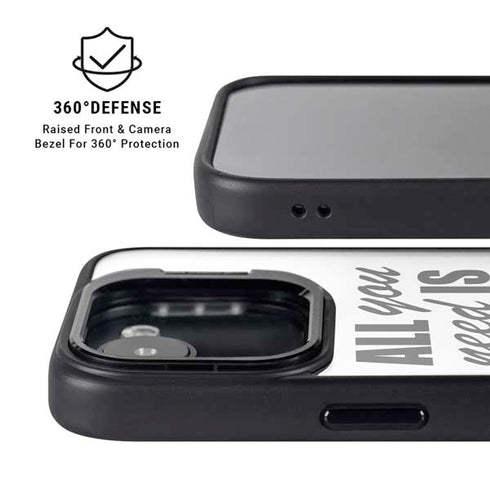 All You Need Is Love BW iPhone 16e Kickstand Case