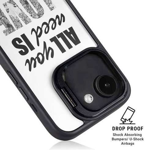 All You Need Is Love BW iPhone 16e Kickstand Case