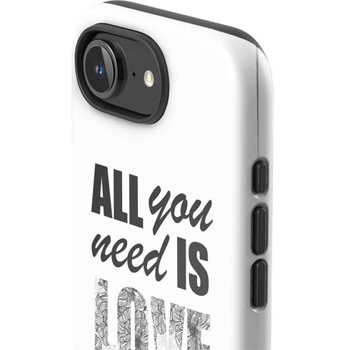 All You Need Is Love BW iPhone 16e Impact Case