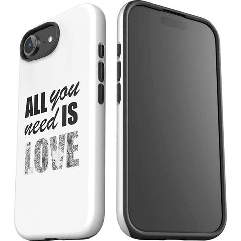 All You Need Is Love BW iPhone 16e Impact Case