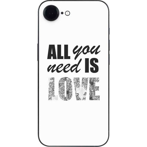 All You Need Is Love BW iPhone 16e Skin
