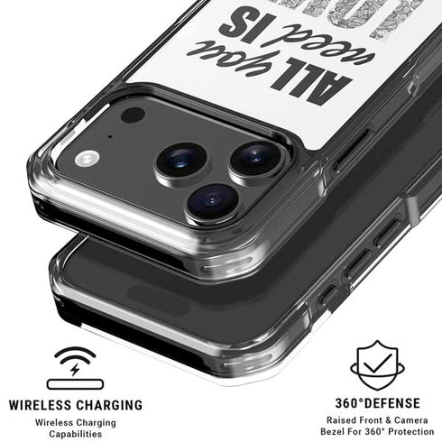 All You Need Is Love BW iPhone 18 Pro Clear Case