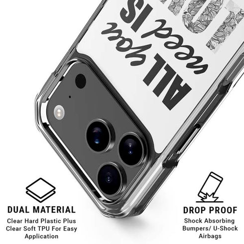 All You Need Is Love BW iPhone 18 Pro Clear Case