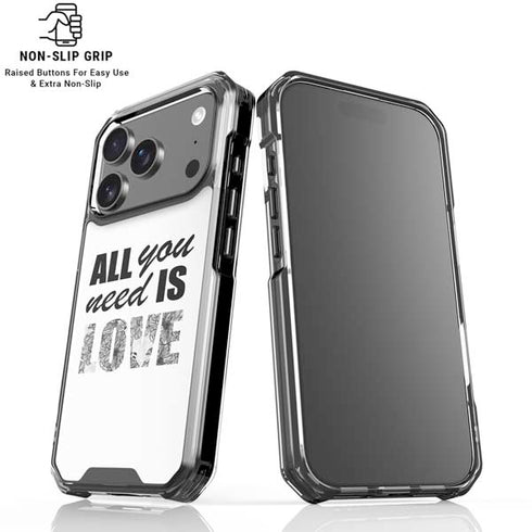 All You Need Is Love BW iPhone 18 Pro Clear Case