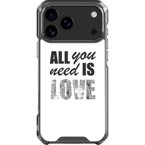 All You Need Is Love BW iPhone 18 Pro Max Clear Case