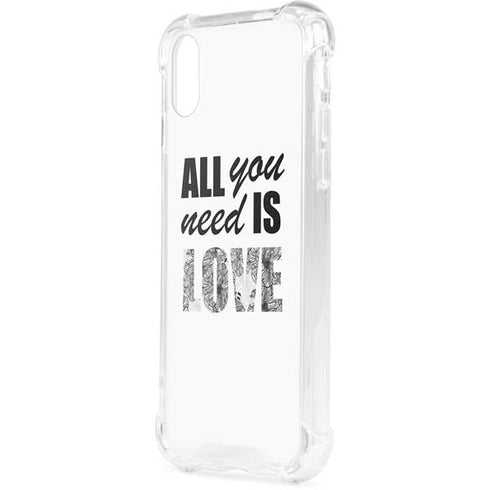 All You Need Is Love BW iPhone XS Clear Case