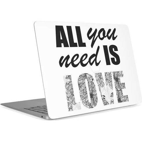 All You Need Is Love BW Apple MacBook Air Skin