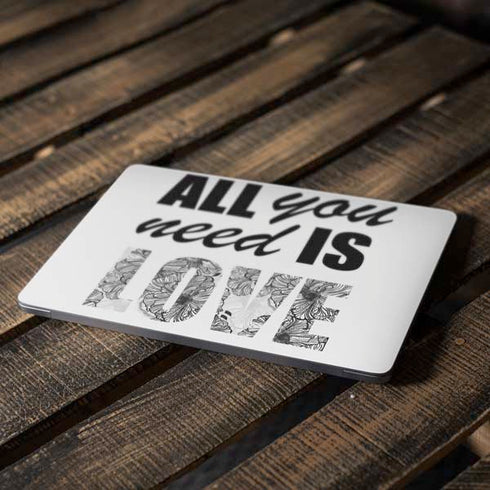 All You Need Is Love BW Apple MacBook Air Skin
