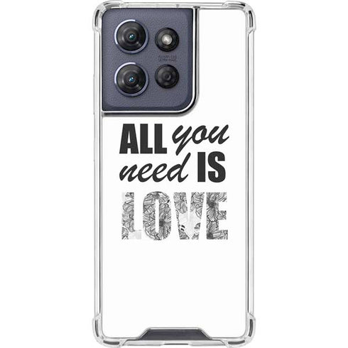All You Need Is Love BW Moto G 5G (2025) Clear Case