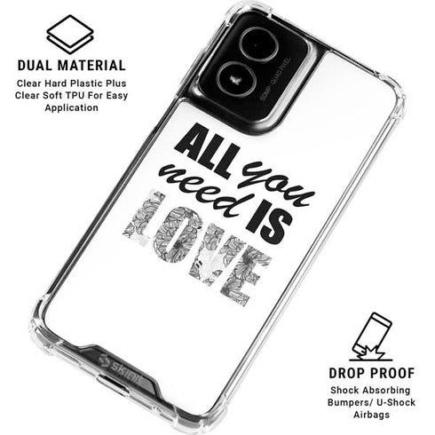 All You Need Is Love BW Moto G Power 5G (2024) Clear Case