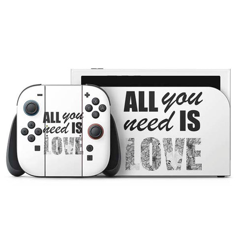 All You Need Is Love BW Nintendo Skins