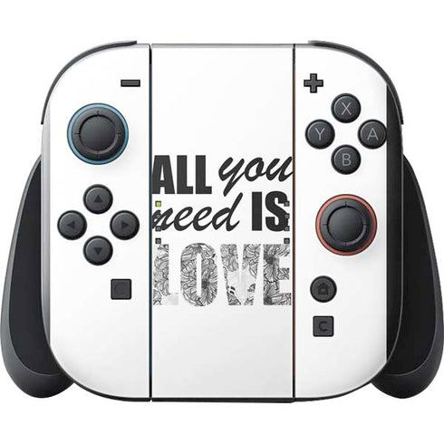 All You Need Is Love BW Nintendo Switch 2 (2025) with Joy-Con Skin
