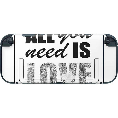 All You Need Is Love BW Nintendo Switch 2 (2025) with Joy-Con Skin