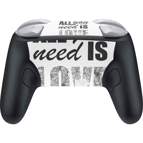 All You Need Is Love BW Nintendo Switch 2 (2025) Pro Controller Skin