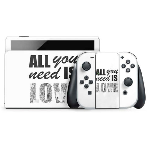 All You Need Is Love BW Nintendo Skins