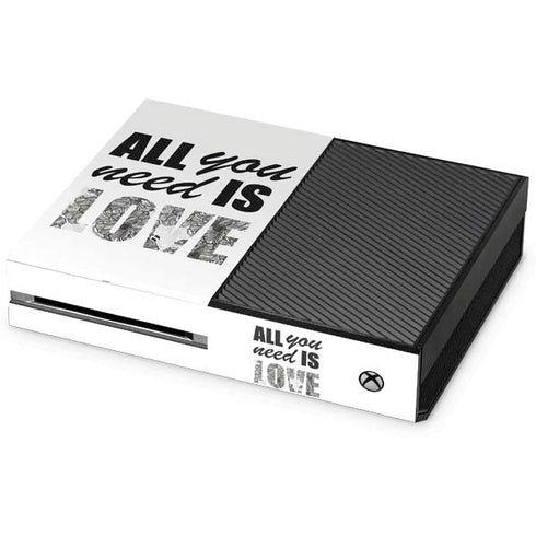 All You Need Is Love BW Xbox One Console Skin