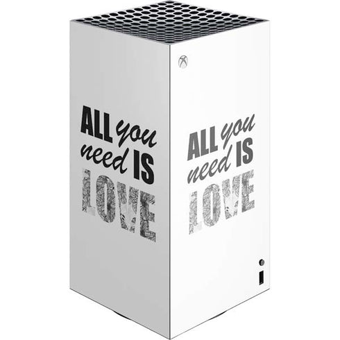 All You Need Is Love BW XBox Series X Digital Edition Console Skin