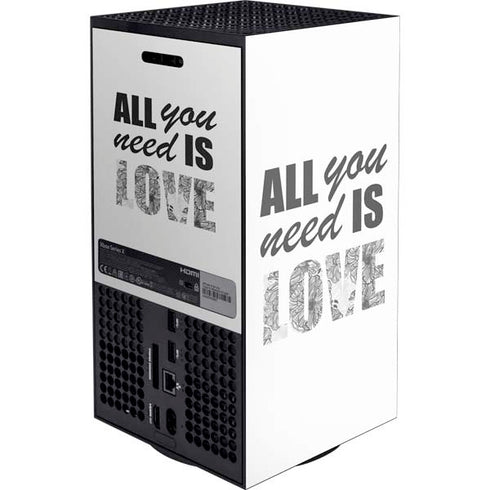 All You Need Is Love BW XBox Series X Digital Edition Console Skin