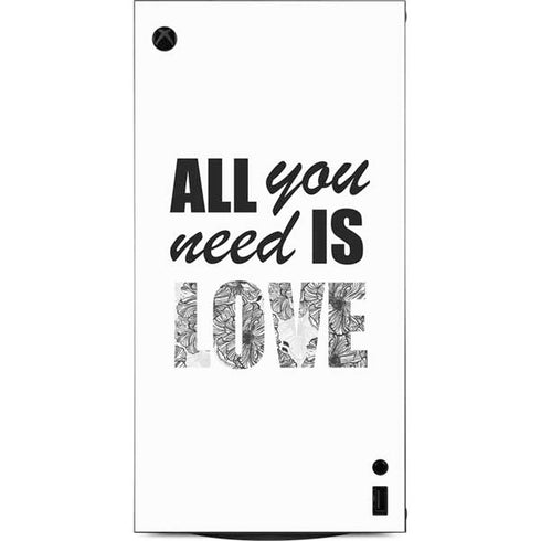 All You Need Is Love BW XBox Series X Digital Edition Console Skin