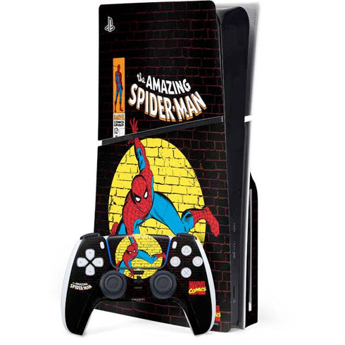 Marvel Classic Comics Amazing Spider-Man 70 PS5 Slim Disk Bundle Skin