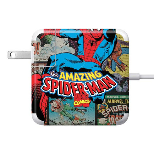 Marvel Classic Comics Amazing Spider-Man Collage 85W Power Adapter (15 and 17 inch MacBook Pro Charger) Skin