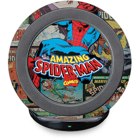 Marvel Classic Comics Amazing Spider-Man Collage Fast Charge Wireless Charging Stand Skin