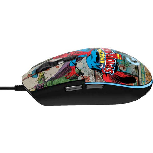 Marvel Classic Comics Amazing Spider-Man Collage G203 Prodigy RGB Wired Gaming Mouse Skin