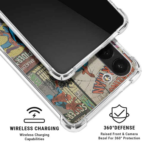Marvel Classic Comics Amazing Spider-Man Collage Galaxy A13 5G Clear Case