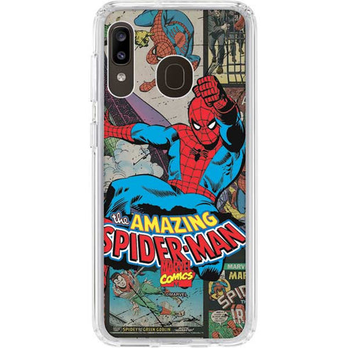 Marvel Classic Comics Amazing Spider-Man Collage Galaxy A20 Clear Case
