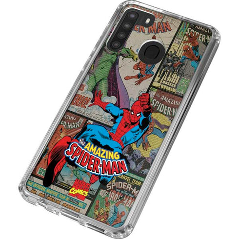 Marvel Classic Comics Amazing Spider-Man Collage Galaxy A21 Clear Case