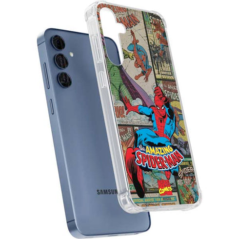 Marvel Classic Comics Amazing Spider-Man Collage Galaxy A55 5G Clear Case