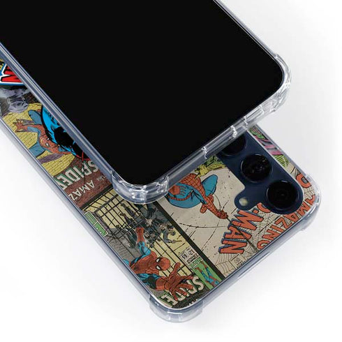 Marvel Classic Comics Amazing Spider-Man Collage Galaxy A55 5G Clear Case