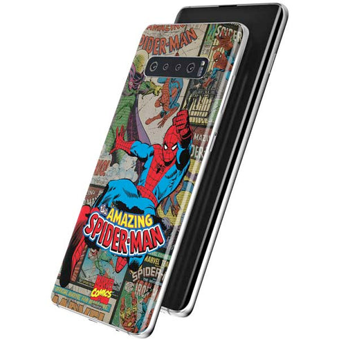 Marvel Classic Comics Amazing Spider-Man Collage Galaxy S10 Skin